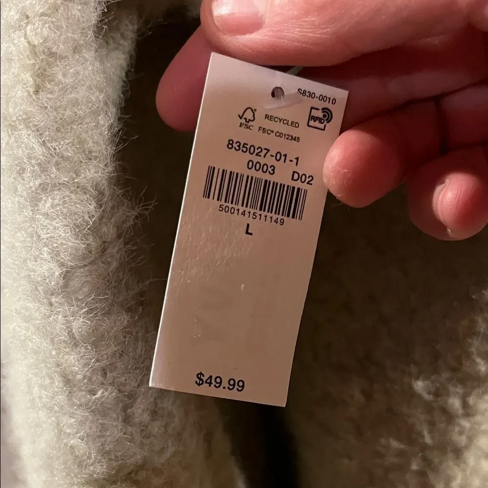 Old Navy Beige Fleece Teddy Sweater - Picture 6 of 10